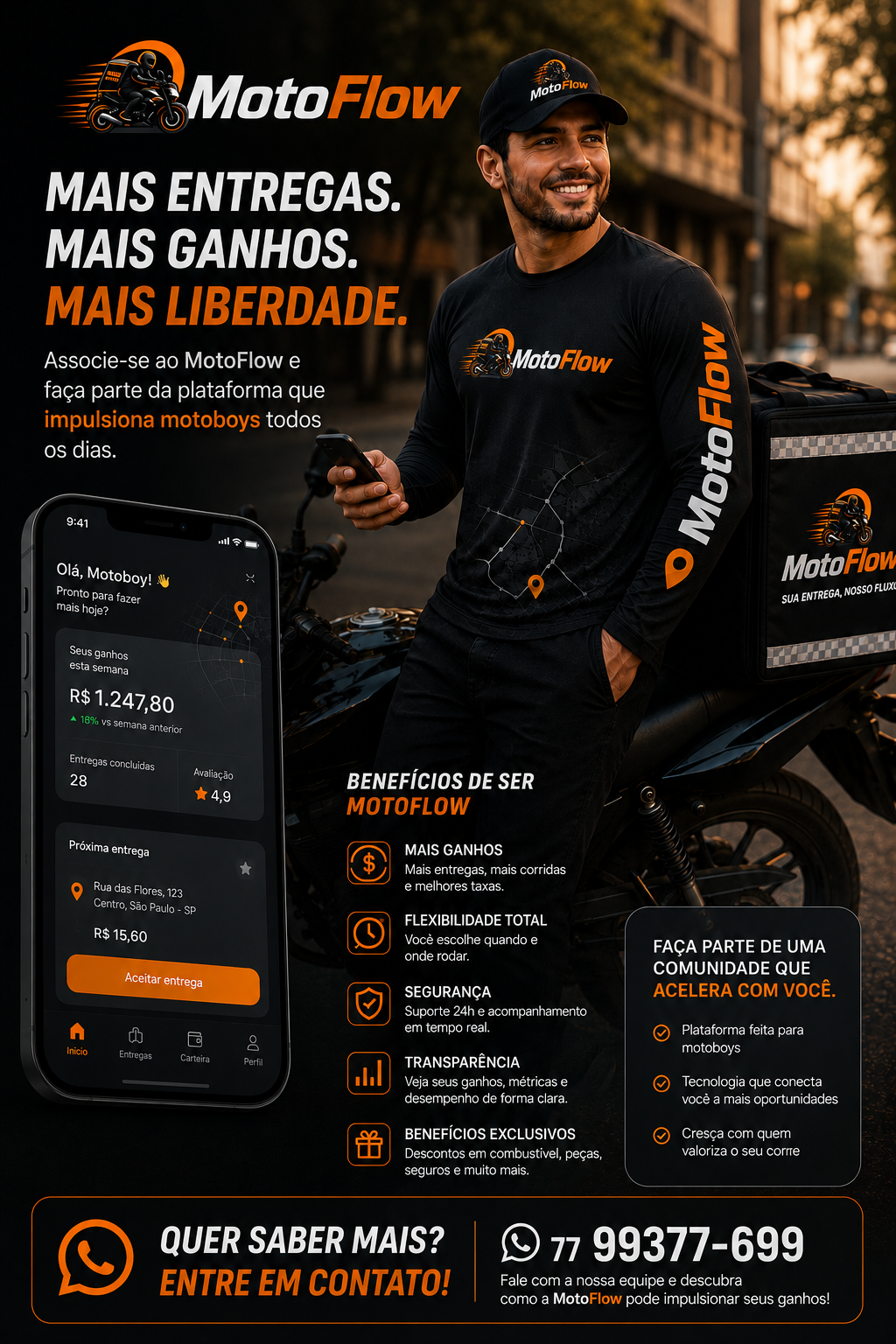 Beneficios para motoboys MotoFlow